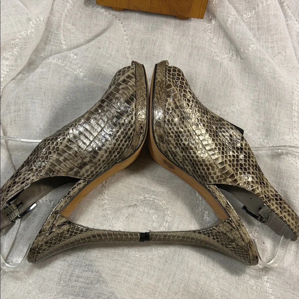 NWOT Classiques Entier python snake leather heels with hidden platform
